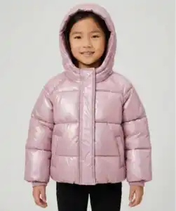 Glänzende Steppjacke, rosa