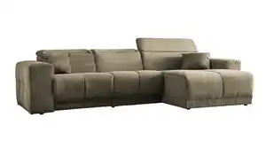 Ecksofa Cord grün 302 x 167 cm mit Relaxfunktion - OT rechts - TONI