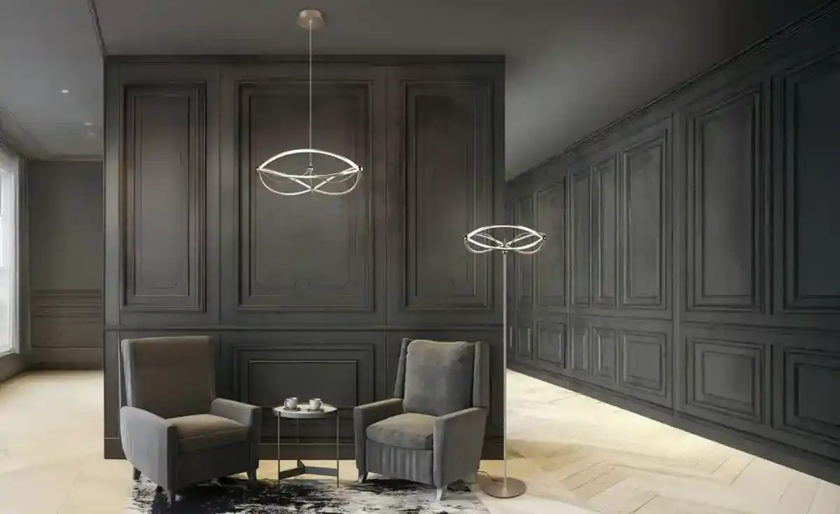 Bild 3 von Trio LED-Pendelleuchte messing matt, geschwungen Charivari