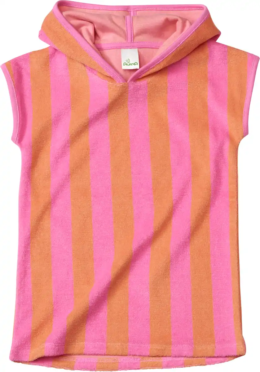 Bild 1 von ALANA Badeshirt mit Ringel-Muster & Kapuze, pink & orange, Gr. 98/104, 1 St