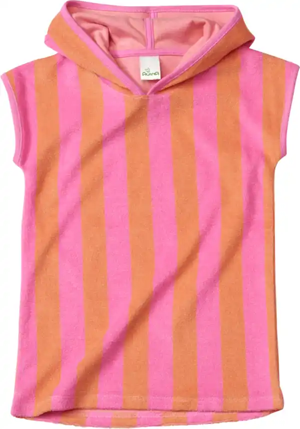 Bild 1 von ALANA Badeshirt mit Ringel-Muster & Kapuze, pink & orange, Gr. 98/104, 1 St