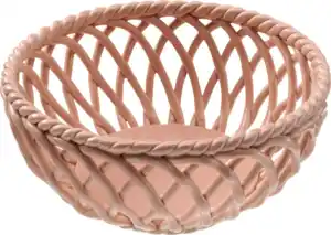 Dekorieren & Einrichten Korb aus Dolomite, peach (20x20x8,5 cm), 1 St