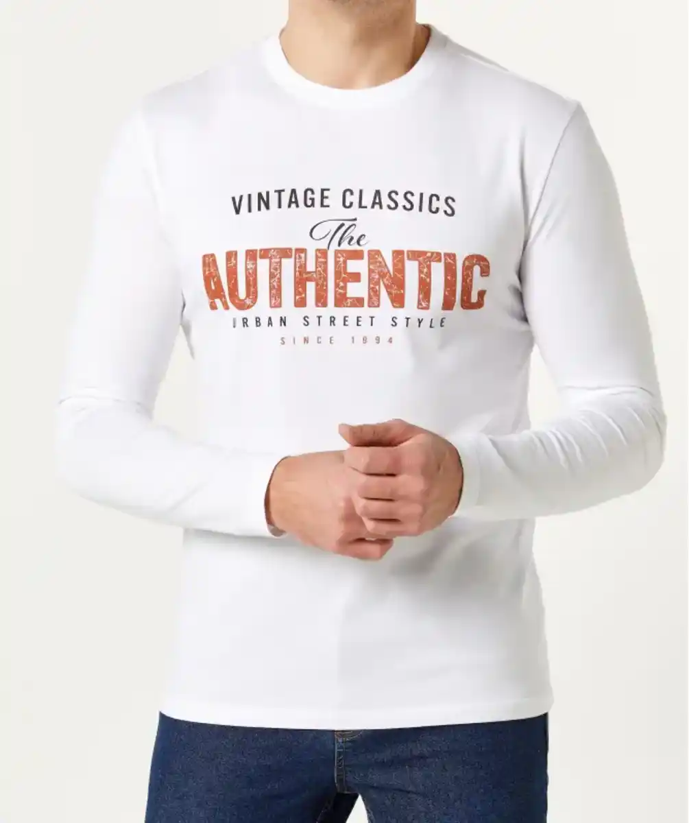 Bild 1 von Langarmshirt mit Frontprint, weiß