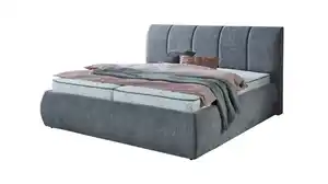 Polsterbett 180 x 200 cm Stoffbezug grau - VAIL
