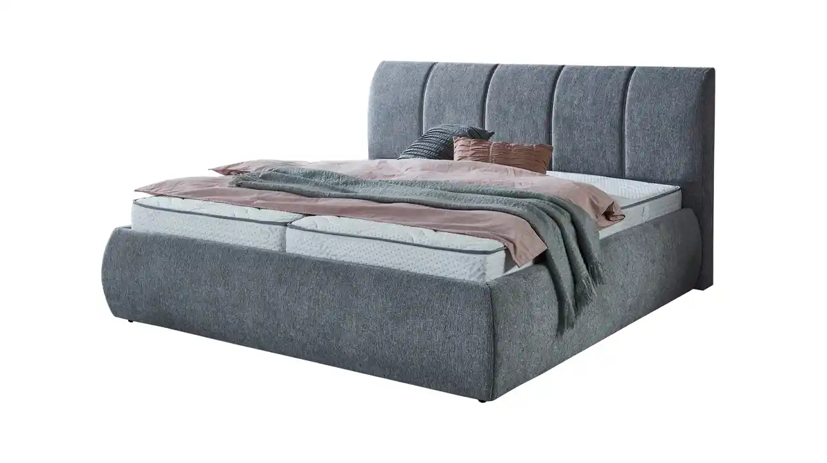 Bild 1 von Polsterbett 180 x 200 cm Stoffbezug grau - VAIL