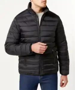 Schlichte Steppjacke, schwarz