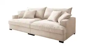 Big Sofa Cord creme - 242 cm - Nosagunterfederung - TRIBECCA