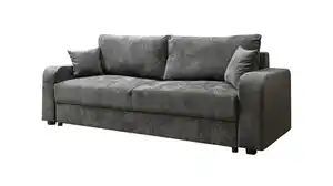 Einzelsofa grau Schlaffunktion ausziehbar Bettkasten 242 cm - ANKE