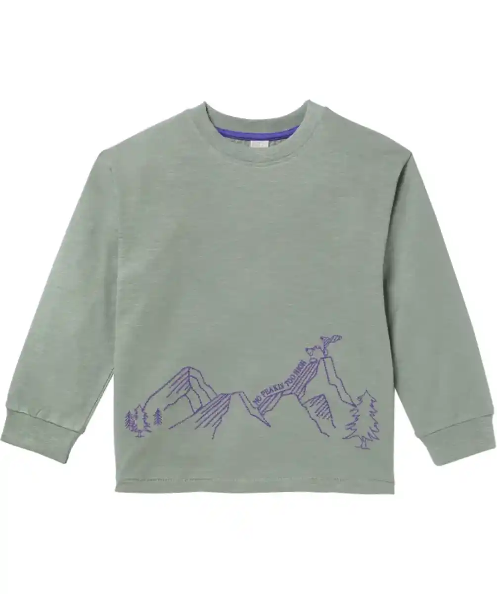 Bild 1 von Langarmshirt mit Stickereien, hellkhaki