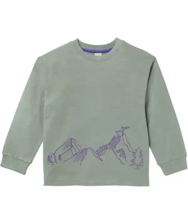 Bild 1 von Langarmshirt mit Stickereien, hellkhaki