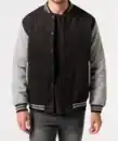 Bild 1 von Collegejacke mit Kontrastärmeln, schwarz