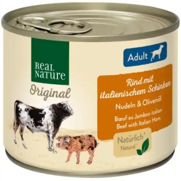 Bild 1 von REAL NATURE Nassfutter Hund, Adult, Rind mit italienischem Schinken 6x200 g