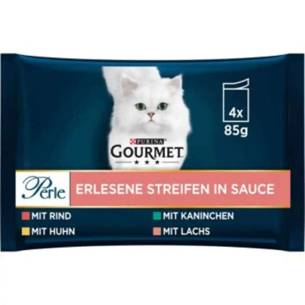Bild 1 von GOURMET Perle 4x85g Rind, Huhn, Kaninchen und Lachs
