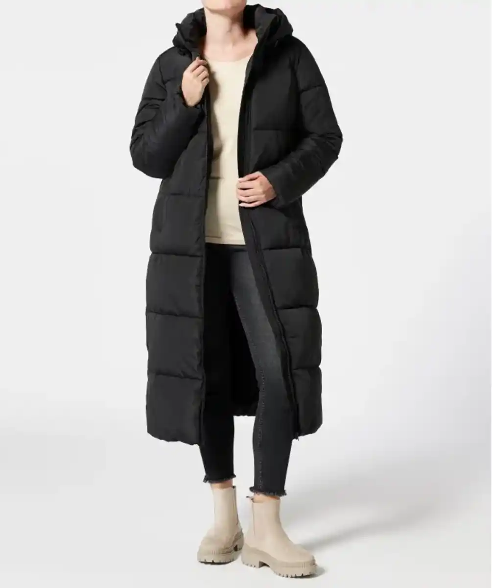 Bild 1 von Langer Steppmantel, schwarz