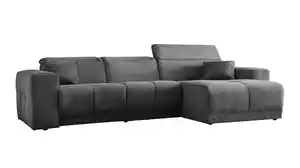 Ecksofa Cord grau 302 x 167 cm mit Relaxfunktion - OT rechts - TONI