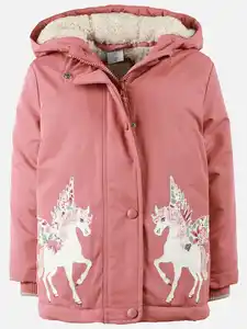 Mädchen Winterjacke mit Stickerei Rosa