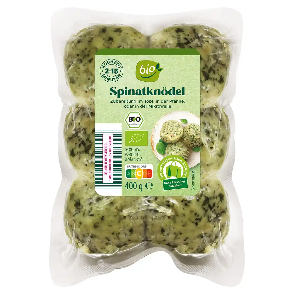 Bild 1 von BIO GUT BIO Bio Spinatknödel 400 g