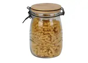 Drahtbügelglas Bambusdeckel