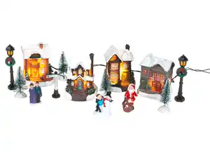 Weihnachtliches Dorf mit warmweißen LEDs