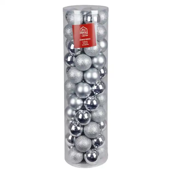 Bild 1 von Weihnachtsbaumkugeln 6cm 55er-Set Silber