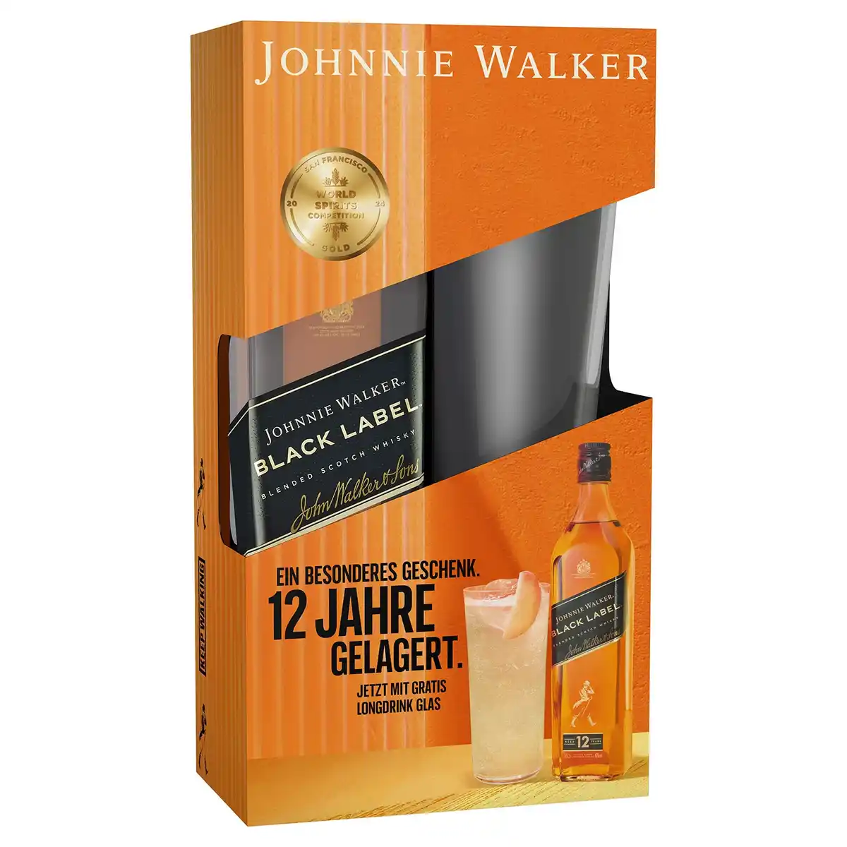 Bild 1 von JOHNNIE WALKER Black Label Blended Scotch Whisky 40% 700 ml inkl. Longdrinkglas