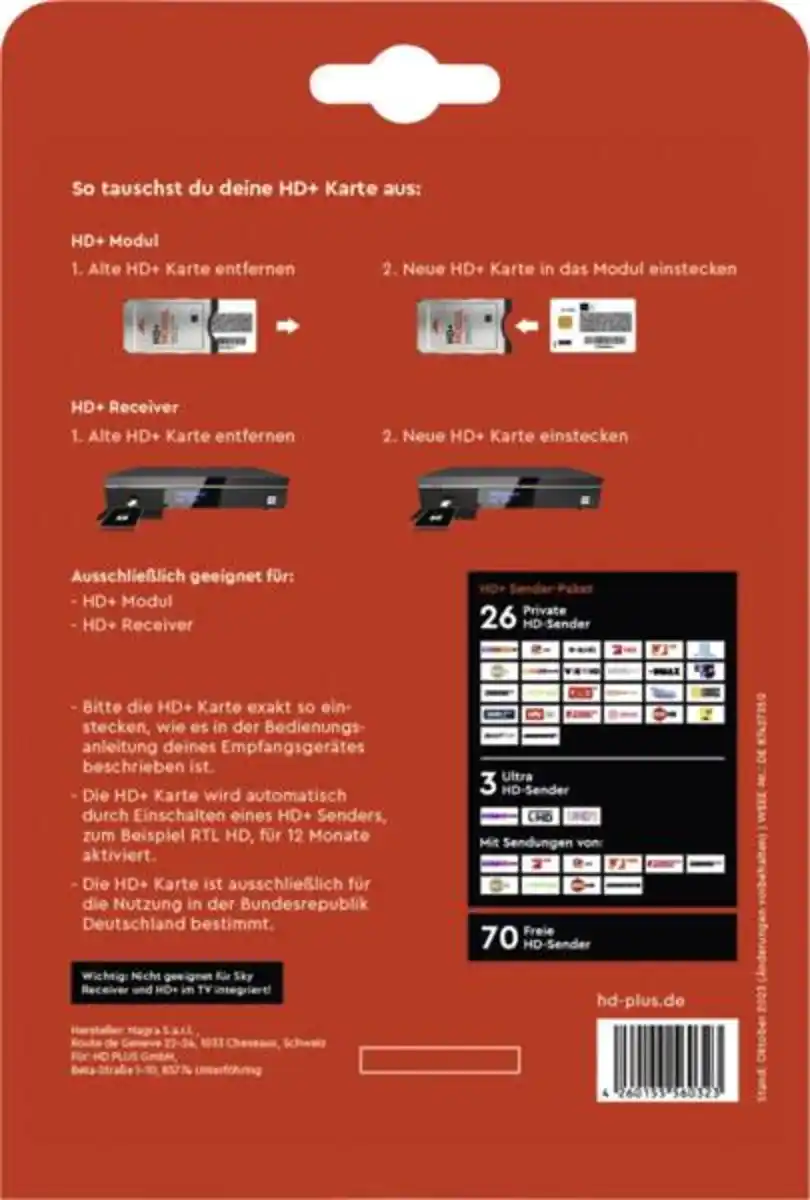 Bild 2 von HD+ HD+ Karte 12 Monate