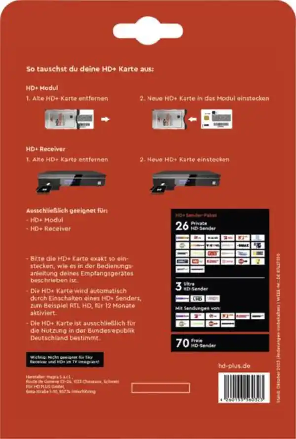 Bild 2 von HD+ HD+ Karte 12 Monate