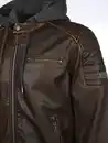 Bild 4 von Herren Bikerjacke mit abnehmbarer Kapuze Braun