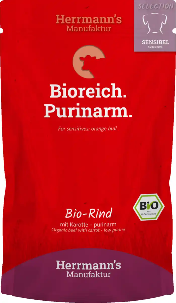 Bild 1 von Herrmann's Manufaktur Hundenassfutter Selection Sensible Bio Rind mit Karotten, 150 g
