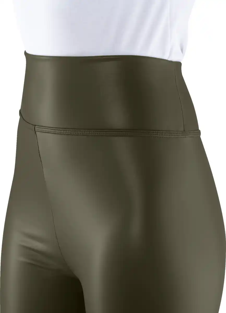 Bild 2 von IDEENWELT Lederoptik-Leggings olivgrün Gr. XL