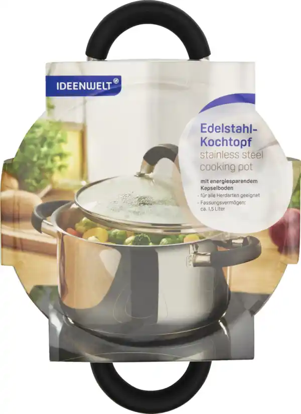 Bild 2 von IDEENWELT Edelstahl-Kochtopf 1,5 Liter