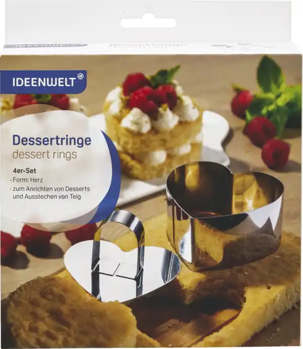 Bild 1 von IDEENWELT Dessertringe 4er-Set Herz