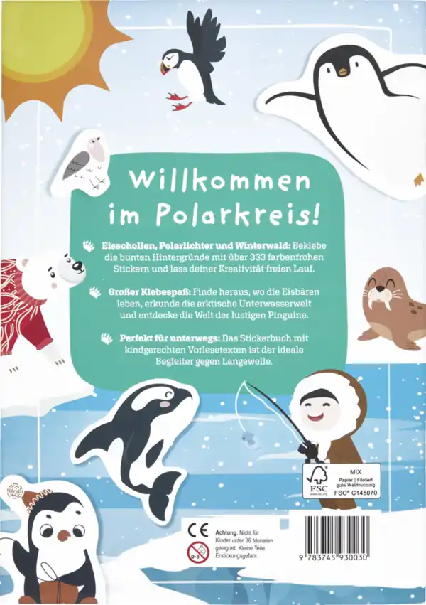 Bild 2 von IDEENWELT Stickerbuch Rentier, Eisbär, Pinguin