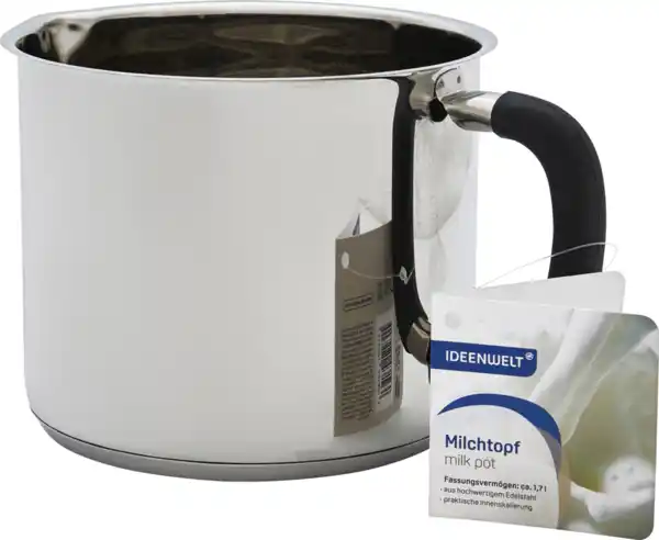 Bild 1 von IDEENWELT Edelstahl-Milchtopf 1,7 L