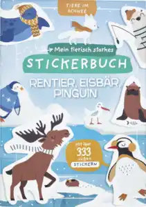 IDEENWELT Stickerbuch Rentier, Eisbär, Pinguin