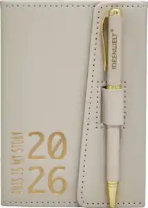 IDEENWELT Terminplaner 2026 mit Kugelschreiber beige