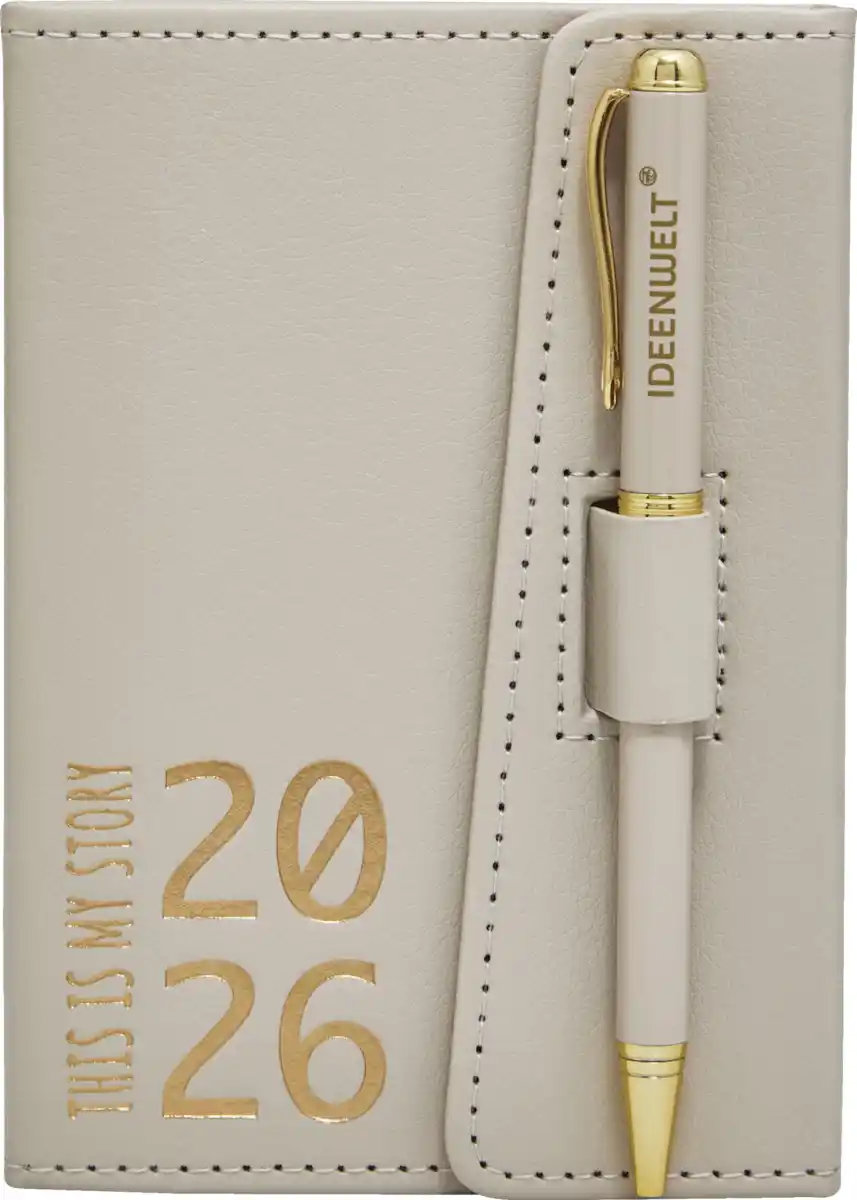 Bild 1 von IDEENWELT Terminplaner 2026 mit Kugelschreiber beige