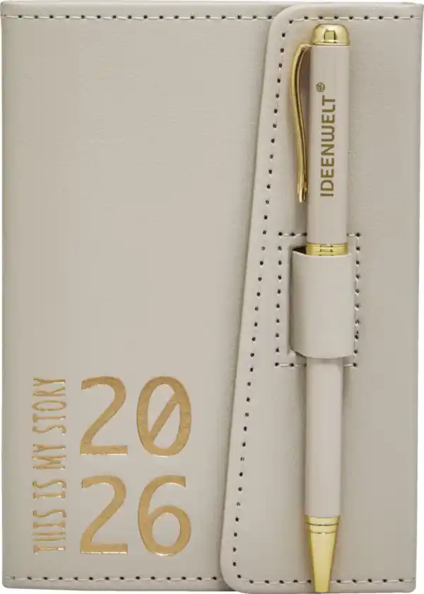 Bild 1 von IDEENWELT Terminplaner 2026 mit Kugelschreiber beige