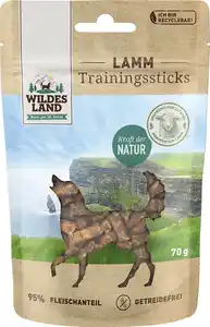 Wildes Land Hundesnack Trainingssticks Lamm, 70 g