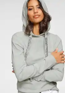 Laura Scott Strickpullover mit Kapuze und Glitzerband