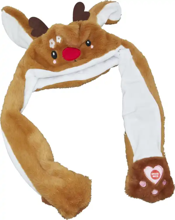 Bild 1 von IDEENWELT Weihnachtsmütze mit Wackelfunktion Rentier