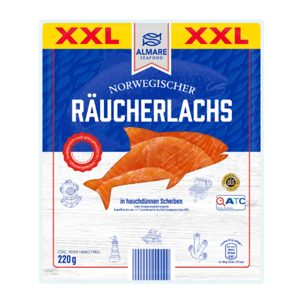 Bild 1 von ALMARE Räucherlachs XXL 220g