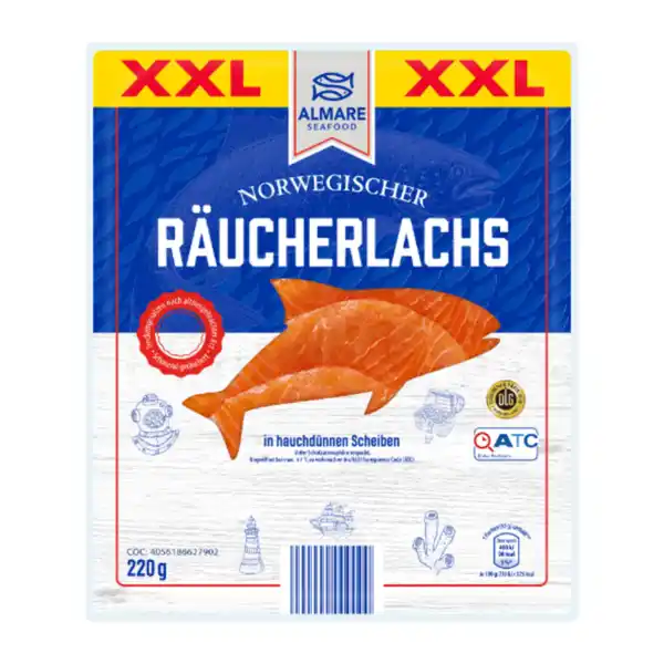 Bild 1 von ALMARE Räucherlachs XXL 220g
