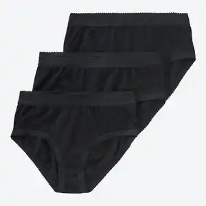 Damen-Taillenslip mit dekorativem Rand, 3er-Pack