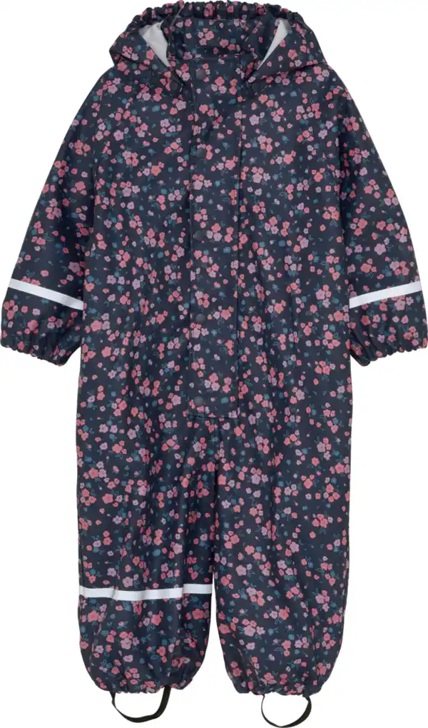 Bild 1 von Kilmanock Regenanzug mit Blumen-Muster, blau & rosa, Gr. 98/104, 1 St