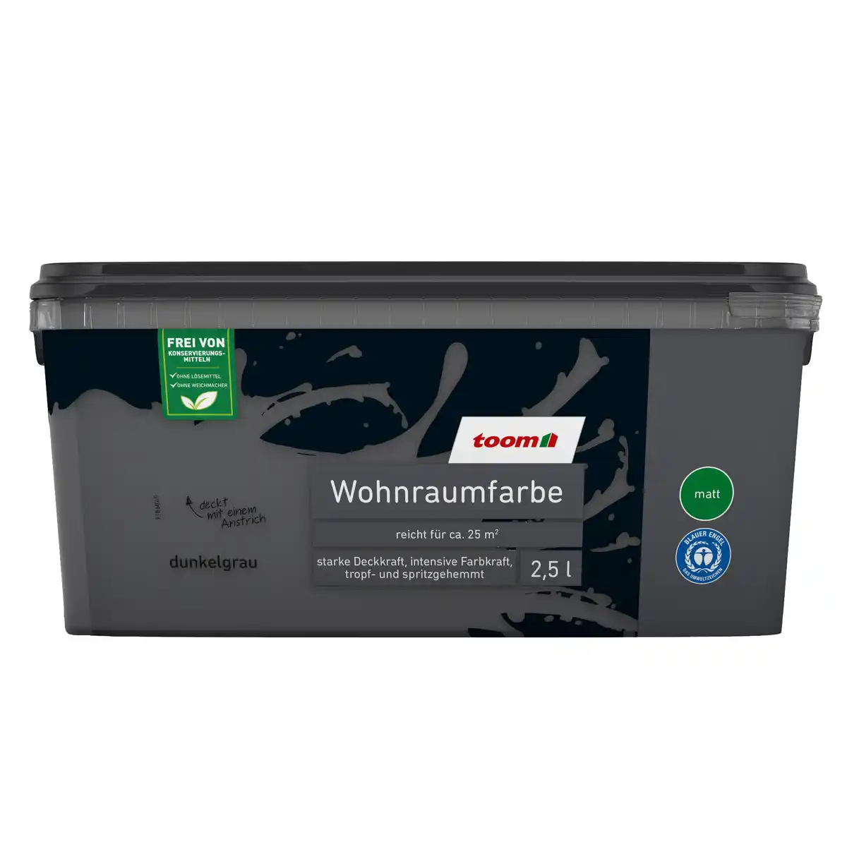 Bild 1 von toom Wohnraumfarbe dunkelgrau matt 2,5 l