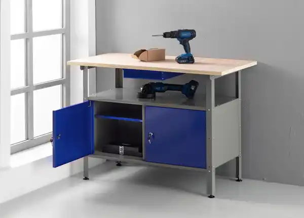 Bild 3 von Werkbank mit verschließbaren Türen, 120 x 60 x 85 cm
