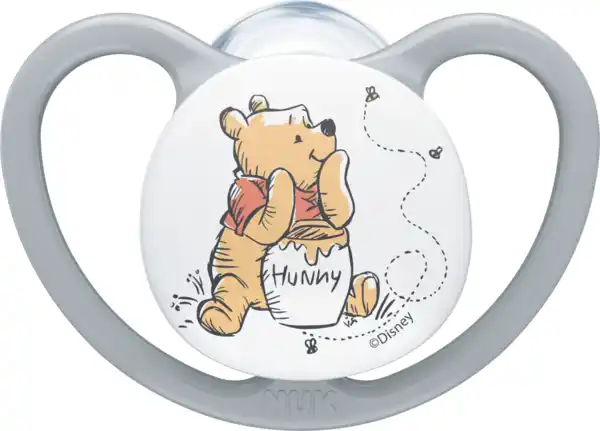 Bild 1 von NUK Schnuller Space Disney Silikon, grau/weiß, Gr.1, 0-6 Monate, 2 St