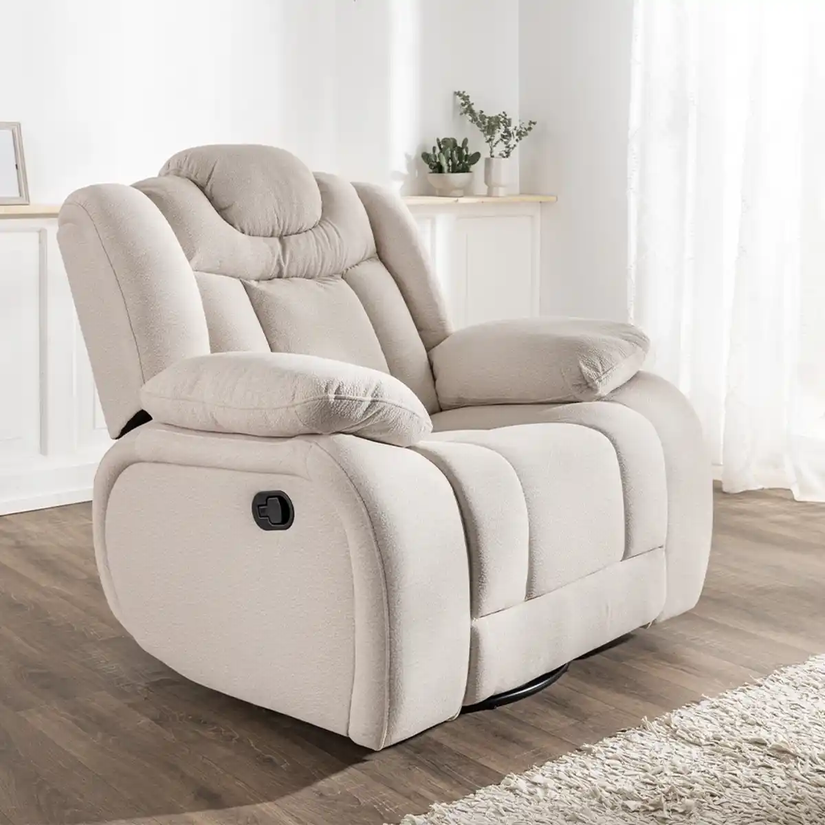 Bild 2 von Relaxsessel mit Schaukel- & Drehfunktion, ca. 104 x 102 x 101 cm - Beige