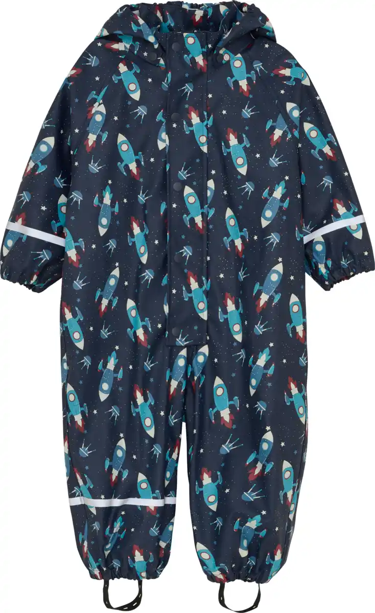 Bild 1 von Kilmanock Regenanzug mit Raketen-Muster, blau, Gr. 86/92, 1 St